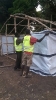 Demonstration of how to erect a shelter, by LCED staff and volunteers, in Mundri displacement area._1